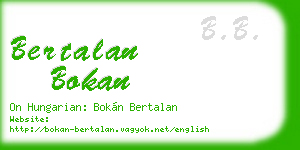 bertalan bokan business card